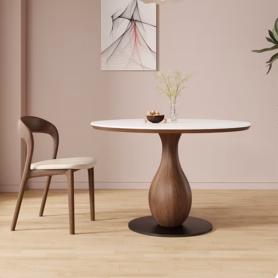 Sintered Stone Ceramic Living Room Marble Coffee Set LED Round Modern Home Furniture Dining Table