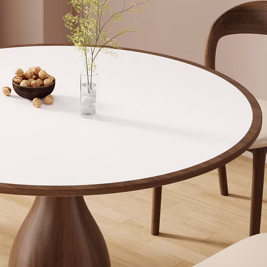 Sintered Stone Ceramic Living Room Marble Coffee Set LED Round Modern Home Furniture Dining Table